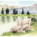 Banc au bord du lac